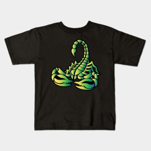 Toxic Green Scorpion, Tribal Art Style Kids T-Shirt